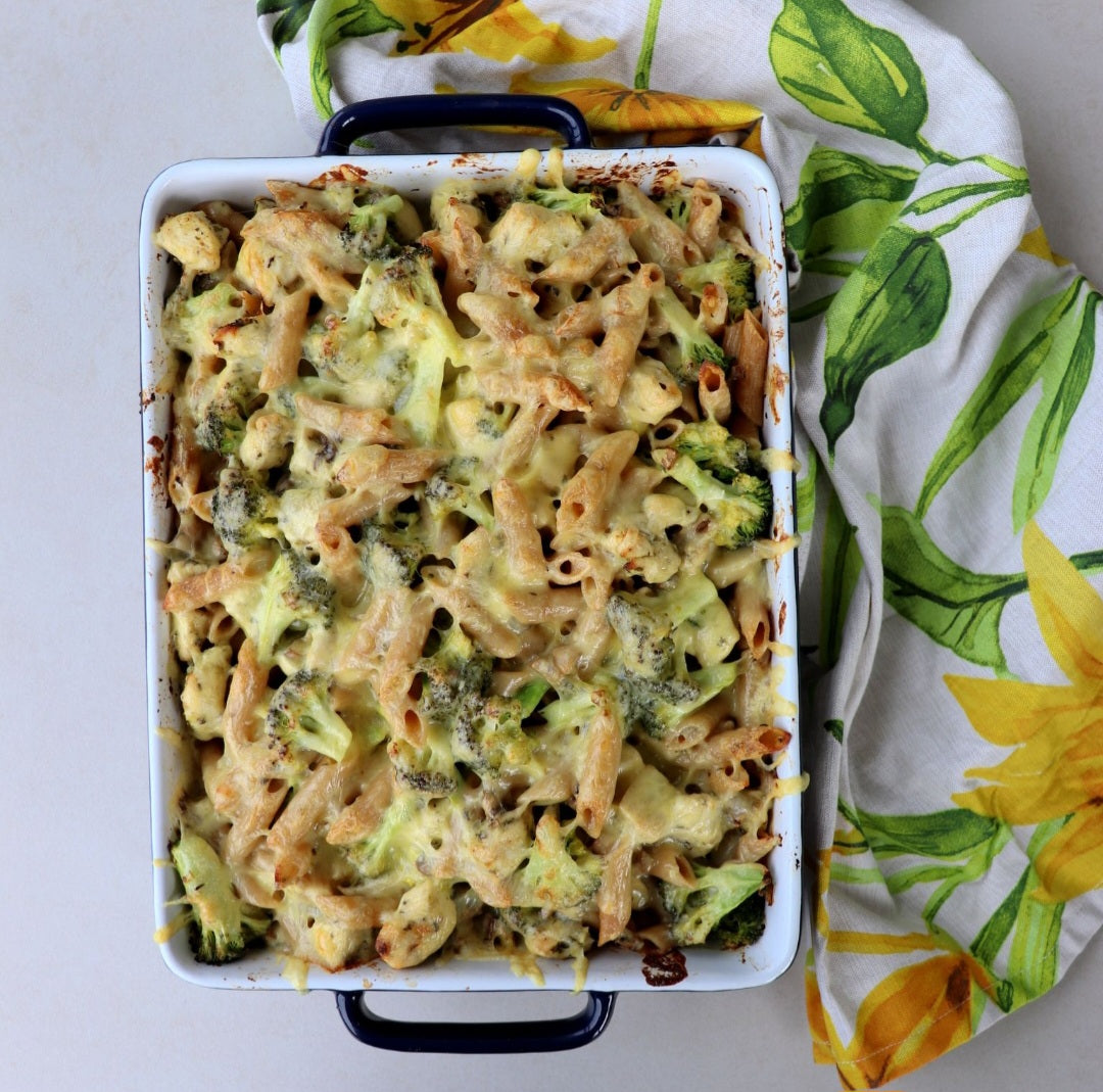 Healthy Creamy Chicken Pasta Bake